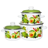 Набор эмалированной посуды 3 предмета №02 Авокадо - Северсталь