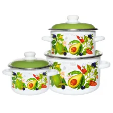 Набор эмалированной посуды 3 предмета №02 Авокадо - Северсталь