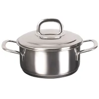 Кастрюля из нержавеющей стали 1.2 л металлическая крышка SAFIA ТМ KUKMARA