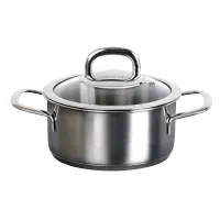 Кастрюля из нержавеющей стали 1.2 л стеклянная крышка SAFIA ТМ KUKMARA