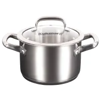 Кастрюля из нержавеющей стали 1.8 л стеклянная крышка LEON ТМ KUKMARA