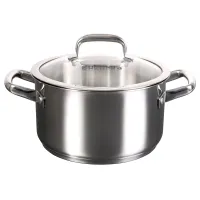 Кастрюля из нержавеющей стали 3 л стеклянная крышка LEON ТМ KUKMARA