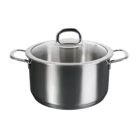 Кастрюля из нержавеющей стали 4 л стеклянная крышка SAFIA ТМ KUKMARA