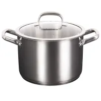 Кастрюля из нержавеющей стали 7 л стеклянная крышка LEON ТМ KUKMARA