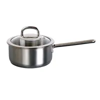 Ковш из нержавеющей стали 1.2 л стеклянная крышка SAFIA ТМ KUKMARA