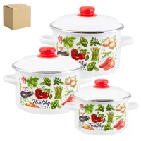 Набор эмалированной посуды 3 предмета р №19 Veggies - Стальэмаль