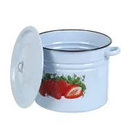 Кастрюля эмалированная цилиндрическая 14 л с рисунком