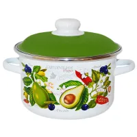 Кастрюля эмалированная цилиндрическая Авокадо 5.5 л