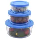 Набор контейнеров стеклянных круглых 3 предмета голубой ТМ Appetite
