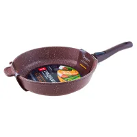 Сковорода с антипригарным покрытием литая съемная ручка Доломит 28 см ТМ Традиция